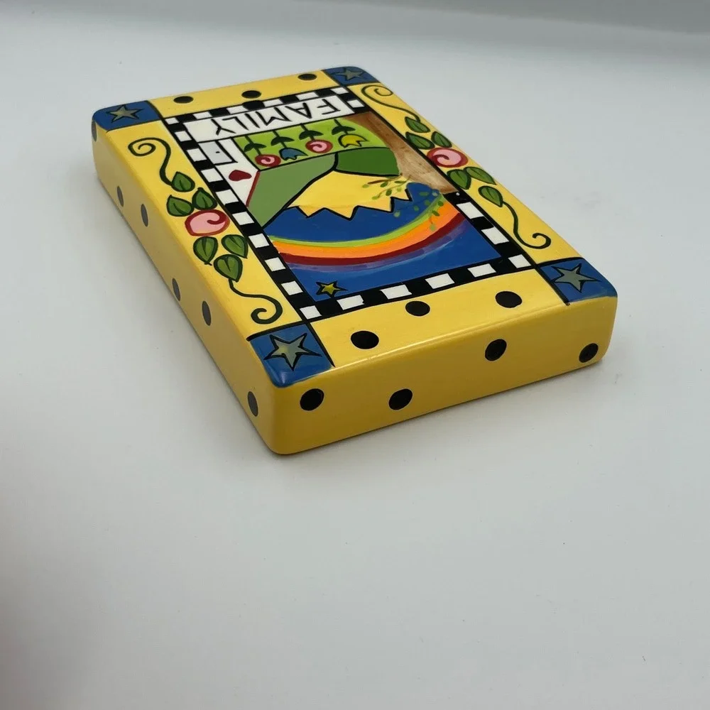 Decorative Family Housewarming Gift Ceramic Plaque Yellow Rainbow Home Decor‎